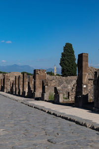 View of fort against blue sky