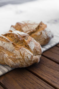 Close-up of bread on table 