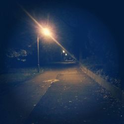 Empty road at night