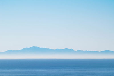 A landdcape image from the southern coast of spain looking across the mediterranean sea at afica