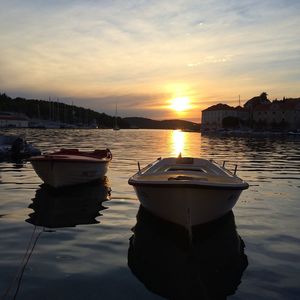 Scenic view of sunset over sea