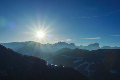 Scenic sunset in the alps