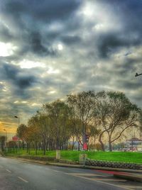 Road against cloudy sky
