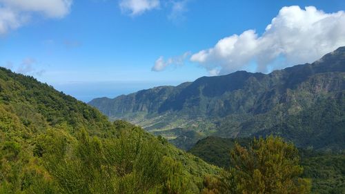 Scenic view of mountains against sky