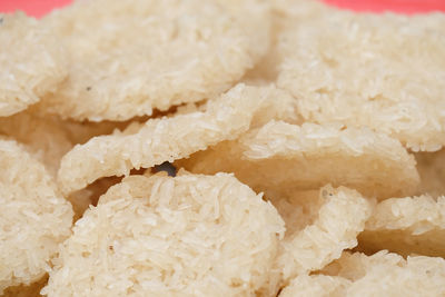 Full frame shot of bread made from dry rice