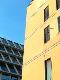 Low angle view of building against clear sky