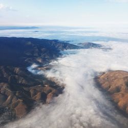 Scenic view of mountain range against sky