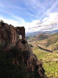 Scenic view of rocky mountains against sky