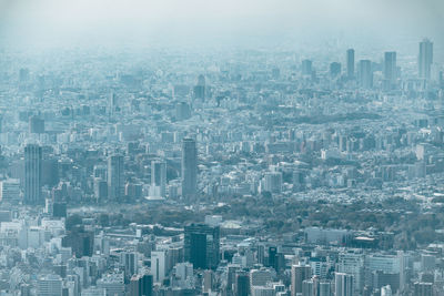 High angle view of buildings in city