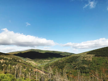 Scenic view of landscape against sky serra da estrela portugal 