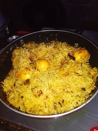 High angle view of food in bowl