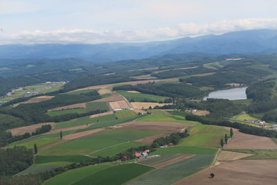 High angle view of landscape against sky