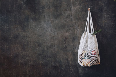 Zero waste, sustainable, green, eco-friendly christmas. eco friendly mesh net shopping bag with