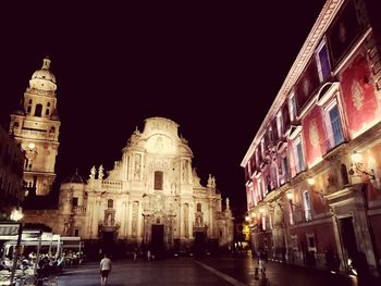 View of cathedral at night