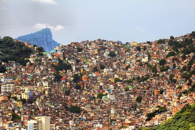 Aerial view of cityscape against sky