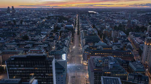 Stockholm cityscape at sunset, sweden