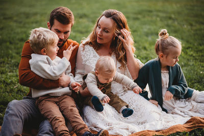 Group of people and daughter outdoors