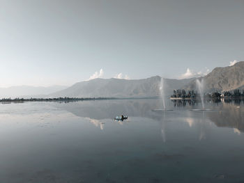 Panoramic view of lake against sky