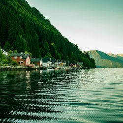 A beautiful norway landscape at the fjords in september. authentic scenery of northern europe.