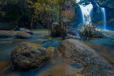 Scenic view of rocks in sea