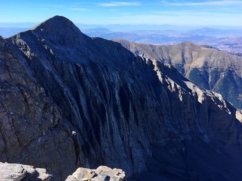 Panoramic view of mountains against sky