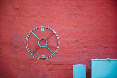 Close-up of metal on wall