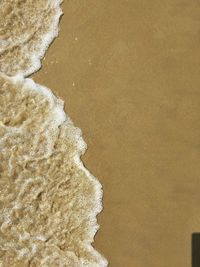 High angle view of waves on beach