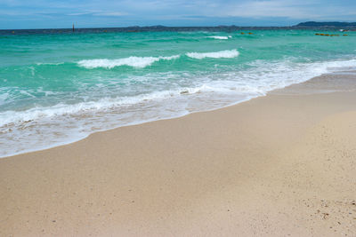 Scenic view of beach against sky