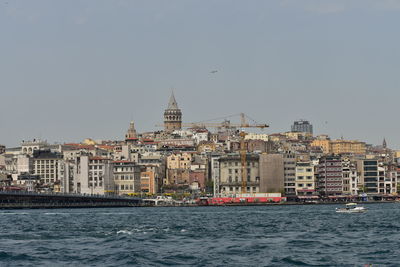 View of the galata tower in karaköy from the sirkeci coast