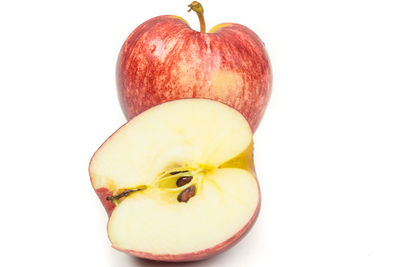 Close-up of apple against white background