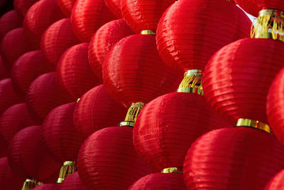 Full frame shot of red lanterns