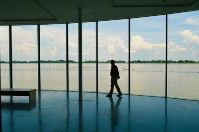Man walking in building
