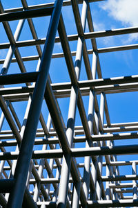 Low angle view of built structure against blue sky