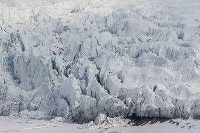 Close-up of structures from glacier on svalbart on a sunny day