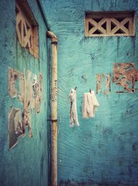 Clothes hanging on door