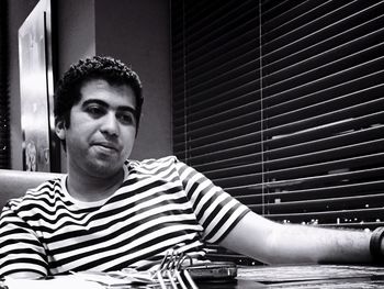 Portrait of a serious young man