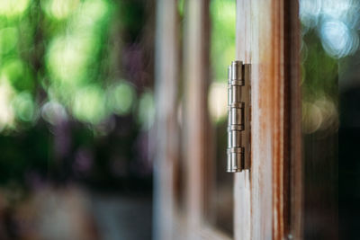 Close-up of metal door