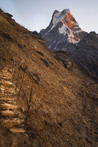 Scenic view of mountains against clear sky