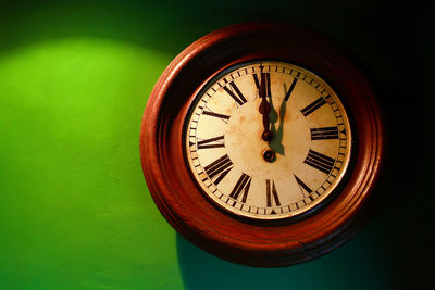 Close-up of vintage wall clock