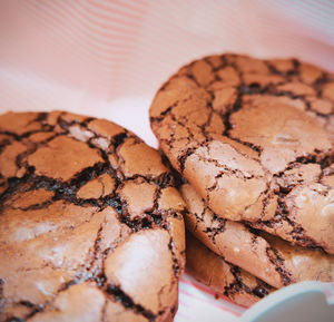 Close-up of chocolate cake on table