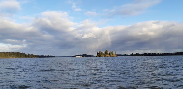 Panoramic view of lake against sky