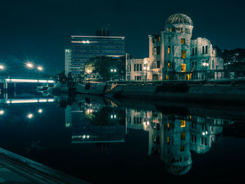 Illuminated city at night