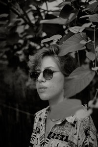 Portrait of woman wearing sunglasses