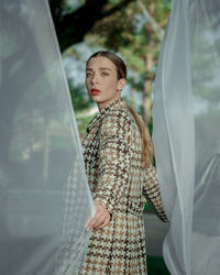 Woman looking at camera