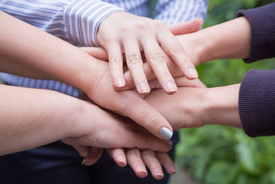 Close-up of couple hands