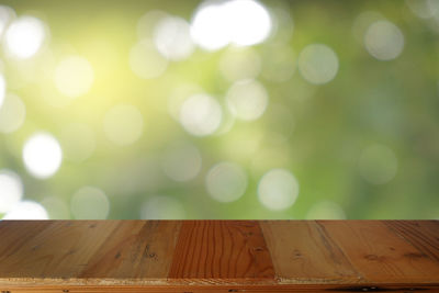 Close-up of wooden table