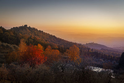 Scenic view of landscape during sunset