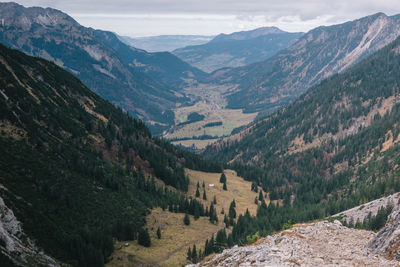 Scenic view of mountains against sky