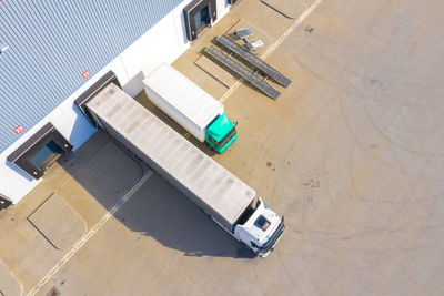 High angle view of cars on street