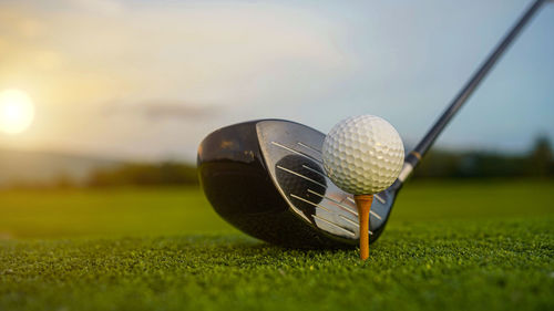 Golf ball on grass